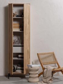 Kast Avourio met geribde voorzijde van eikenhout, Frame: eikenhout, FSC-gecertific, Poten: gecoat metaal, Eikenhout, B 60 cm x H 210 cm
