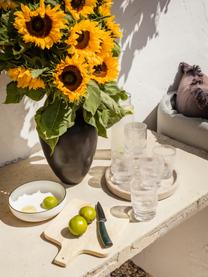 Handgefertigte Wassergläser Minna mit Rillenrelief, 4 Stück, Glas, mundgeblasen, Transparent, Ø 8 x H 10 cm, 300 ml