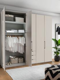 Drehtürenschrank Monaco, 5-türig, Korpus: Holzwerkstoff, foliert, Griffe: Metall, beschichtet, Hellbeige, B 246 x H 216 cm