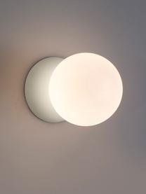 Kleine wand- en plafondlamp Zero van glas en beton, Lampenkap: opaalglas, Wit, Ø 10 x D 14 cm