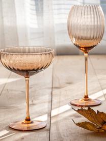 Set de copas de vino blanco artesanales Lyon, 2 uds., Vidrio, Terracota, Ø 7 x Al 23 cm, 380 ml