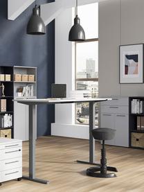 Höhenverstellbarer Schreibtisch Easy, Tischplatte: Spanplatte mit Melaminhar, Gestell: Metall, pulverbeschichtet, Off White, Hellgrau, B 160 x T 80 cm