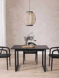 Rozkladací jedálenský stôl Calla, Dubové drevo, čierna lakovaná, Š 120/160 x H 90