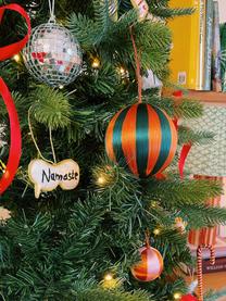 Kerstboomhangers Namaste, 2 stuks, Kunstvezels, Crèmewit, goudkleurig, B 15 x H 5 cm