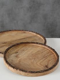 Tablettes décoratives en bois Widdo, 2 élém., Bois de manguier, enduit, Bois clair, Lot de différentes tailles