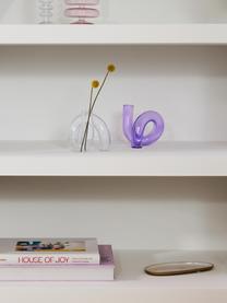 Handgefertigte Vase Zaida, Glas, Transparent, B 11 x H 12 cm