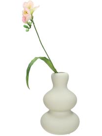 Dizajnová váza v organickom tvare Fine, Kamenina, Krémovobiela, Ø 14 x V 20 cm