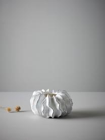 Macetero artesanal de cerámica Payton, Cerámica esmaltada, Blanco Off White, Ø 25 x Al 14 cm