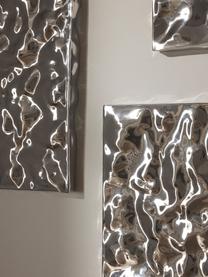 Décoration murale avec surface martelée Splash, 2 pièces, Aluminum, poli, laqué, Argenté, larg. 50 x haut. 50 cm