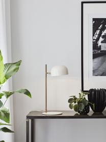 Stmívatelná exteriérová stolní lampa s dotykovou funkcí Bring Me, Bílá, zlatá, H 29 cm, V 49 cm