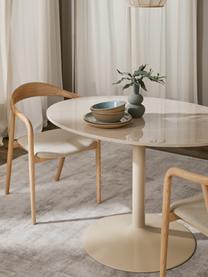 Ovaler Marmor-Esstisch Miley, 120 x 90 cm, Tischplatte: Marmor, Gestell: Metall, pulverbeschichtet, Beige, marmoriert, B 120 cm