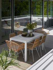 Polyrattan-Stühle Costa, 2 Stück, Sitzfläche: Polyethylen-Geflecht, Gestell: Metall, pulverbeschichtet, Hellbraun, Weiß, B 47 x T 61 cm