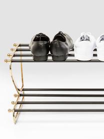 Półka na buty z metalu Walk, Stelaż: aluminium, malowane prosz, Odcienie złotego, czarny, S 84 x W 34 cm