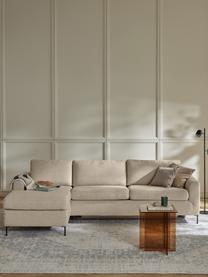 Sofa rozkładana Cucita (3-osobowa), Tapicerka: tkanina (100% poliester) , Stelaż: lite drewno sosnowe z cer, Nogi: metal lakierowany, Beżowa tkanina, S 274 x G 164 cm, oparcie lewostronne