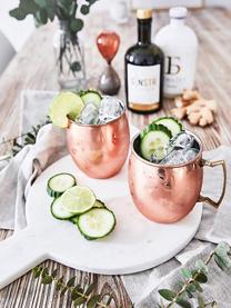 Hrnek na Moscow Mule s hladkým povrchem Shiny, Ocel, vnější strana potažená mědí, Metalická růžová, Ø 9 cm, V 10 cm, 450 ml