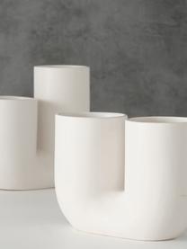 Handgefertigte Design-Vasen Filicio aus Steingut, 2er-Set, Steingut, Weiß, Set mit verschiedenen Größen