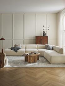 Divano angolare componibile 4 posti in teddy Sofia, Rivestimento: teddy (100% polipropilene, Struttura: legno di abete rosso, cer, Piedini: plastica Il materiale uti, Teddy bianco latte, Larg. 385 x Prof. 298 cm