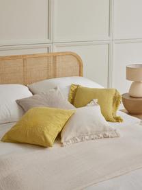 Geborduurde kussenhoes Pritha, 100% katoen, Geel, B 45 x L 45 cm