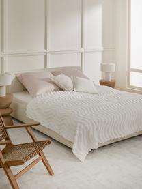 Copriletto bianco naturale con lavorazione capitonnè Felia, 100% cotone, Bianco, Larg. 160 x Lung. 200 cm (per letti da 120 x 200 cm)
