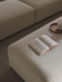 Pouf XL Melva, Tissu blanc cassé, larg. 116 x prof. 72 cm
