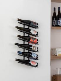 Metalen wijnrek Vinia, Staal, gepoedercoat, Zwart, B 27 x H 62 cm