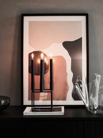 Kerzenhalter Kubus, Stahl, lackiert, Schwarz, 14 x 20 cm