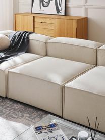 Modulaire XL chaise longue Lennon, Bekleding: 100% polyester De slijtva, Frame: massief grenenhout, FSC-g, Poten: kunststof, Geweven stof gebroken wit, B 357 x D 119 cm, rugleuning links