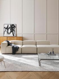 Modulaire XL chaise longue Lennon, Bekleding: 100% polyester De slijtva, Frame: massief grenenhout, FSC-g, Poten: kunststof, Geweven stof gebroken wit, B 357 x D 119 cm, rugleuning links