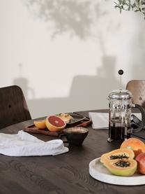 Tavolo da pranzo rotondo in legno massiccio di quercia Carradale, Ø 150 cm, Gambe: metallo verniciato a polv, Legno di quercia, nero, Ø 150 x Alt. 75 cm