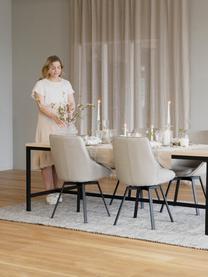 Gepolsteter Drehstuhl Alison mit Metall-Beinen, Bezug: 100 % Polypropylen Der ho, Gestell: Holz, FSC-zertifiziert, Beine: Metall, pulverbeschichtet, Webstoff Greige, B 51 x T 57 cm