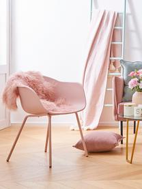 Krzesło z podłokietnikami z tworzywa sztucznego Claire, Nogi: metal malowany proszkowo, Blady różowy, S 60 x G 54 cm