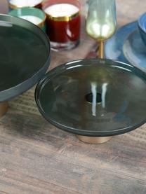 Patera ze szkła Salba, różne rozmiary, Szkło, Zielony, odcienie złotego, Ø 28 x W 14 cm