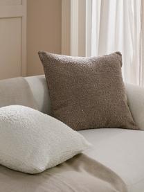Bouclé kussenhoes Coda in taupe, 97% polyester, 3% acryl, Taupe, B 50 x L 50 cm