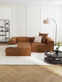 Modulares Ecksofa Lennon aus recyceltem Leder, Bezug: Recyceltes Leder (70 % Le, Gestell: Massives Holz, Sperrholz, Füße: Kunststoff, Leder Braun, B 238 x T 180 cm, Eckteil rechts