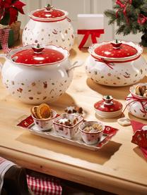 Porzellan-Dipschälchen Toy's Delight, 4er-Set, Premium Porzellan, Rot, Weiss, Set mit verschiedenen Grössen
