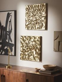 Décoration murale avec surface martelée Splash, 2 pièces, Aluminum, poli, laqué, Doré, larg. 50 x haut. 50 cm