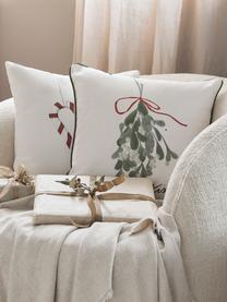 Copricuscino di Kera Till Kiss Me, 100% cotone, Bianco, verde, Larg. 40 x Lung. 40 cm