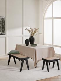 Sitzbank Sissi mit Wiener Geflecht, Gestell: Massives Eichenholz, Sitzfläche: Rattan, Rattan, Schwarz, B 110 x H 48 cm