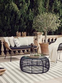 Gestreept in- & outdoor vloerkleed Axa, 86% polypropyleen, 14% polyester, Off White, lichtgrijs, B 80 x L 150 cm (maat XS)