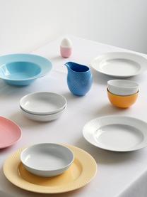 Lechera de porcelana con relieves Rhombe, 390 ml, Porcelana, Azul, 390 ml
