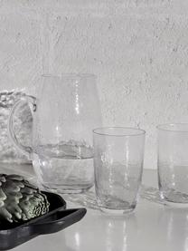 Vasos de vidrio soplado artesanalmente Hammered, 4 uds., Vidrio soplado artesanalmente, Transparente, Ø 9 x Al 14 cm, 400 ml