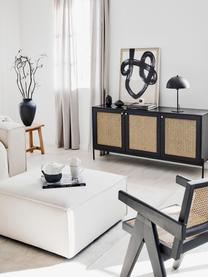 Sideboard Vienna mit Wiener Geflecht, Korpus: Massives Mangoholz, lacki, Füße: Metall, pulverbeschichtet, Mangoholz, Schwarz, B 165 x H 78 cm