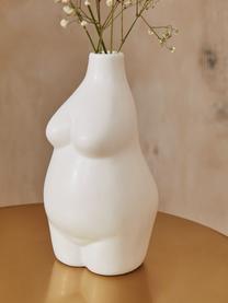 Vase design en grès Elora, Grès cérame, Blanc, larg. 10 x haut. 18 cm