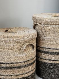 Aufbewahrungskörbe Laundo, 2er-Set, Seetang, Jute, Braun, Schwarz, Set mit verschiedenen Größen