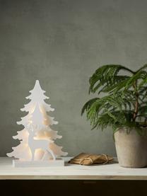Beleuchtete Weihnachtsdeko Grandy mit Timerfunktion, Holz, Holz, weiß lackiert, B 29 x H 41 cm