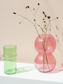 Mondgeblazen design vaas Bulb, Glas, Roze, Ø 17 x H 27 cm