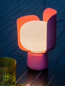 Lampada da tavolo piccola fatta a mano Blom, Paralume: plastica, Struttura: metallo rivestito, Bianco, rosso corallo, Ø 15  x A 24 cm