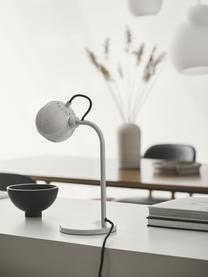Design Tischlampe Ball, Lampenschirm: Metall, beschichtet, Lampenfuß: Metall, beschichtet, Hellgrau, B 24 x H 37 cm