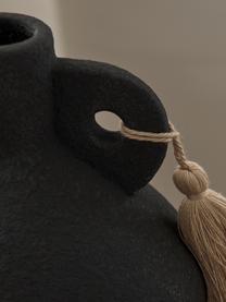 Design-Vase Dollo aus Steingut, Steingut, Schwarz, Ø 14 x H 21 cm