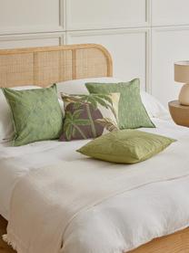 Geborduurde kussenhoes Pritha, 100% katoen, Groen, B 45 x L 45 cm